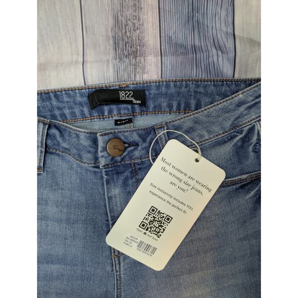 1822 Denim Vintage Cuff Jean in Isabelle. Ankle skinny. Blue. Petite Size 4P/27P - Picture 4 of 5